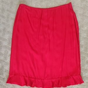 Kamillia By PR Vintage Knee Length Peplum Skirt In Red, Size Small
